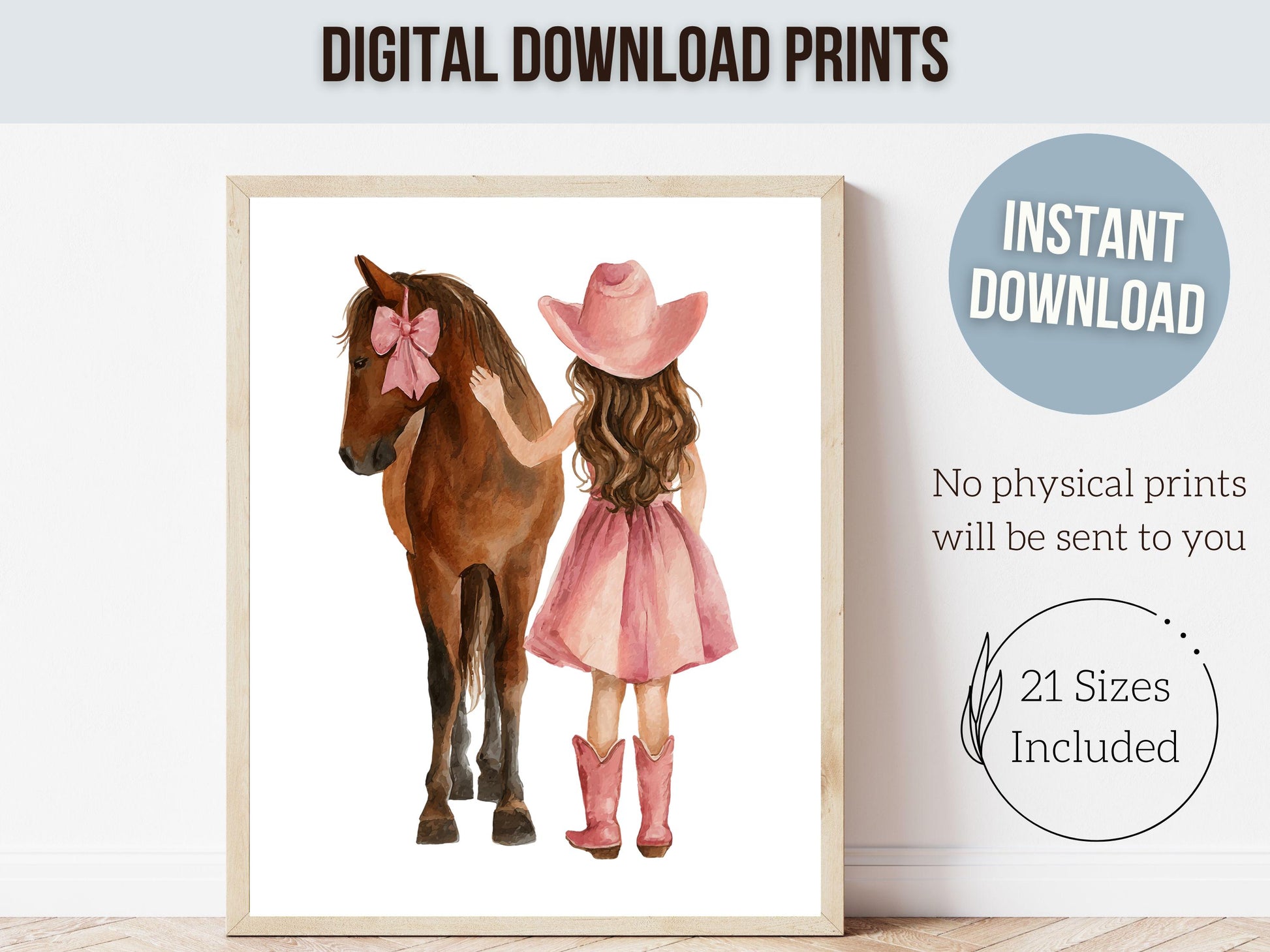 Cowgirl Nursery Print, Dusty Pink Cowgirl Horse Nursery Decor, Baby Girl Western Nursery Decor, Horse Nursery Picture (Digital Download)