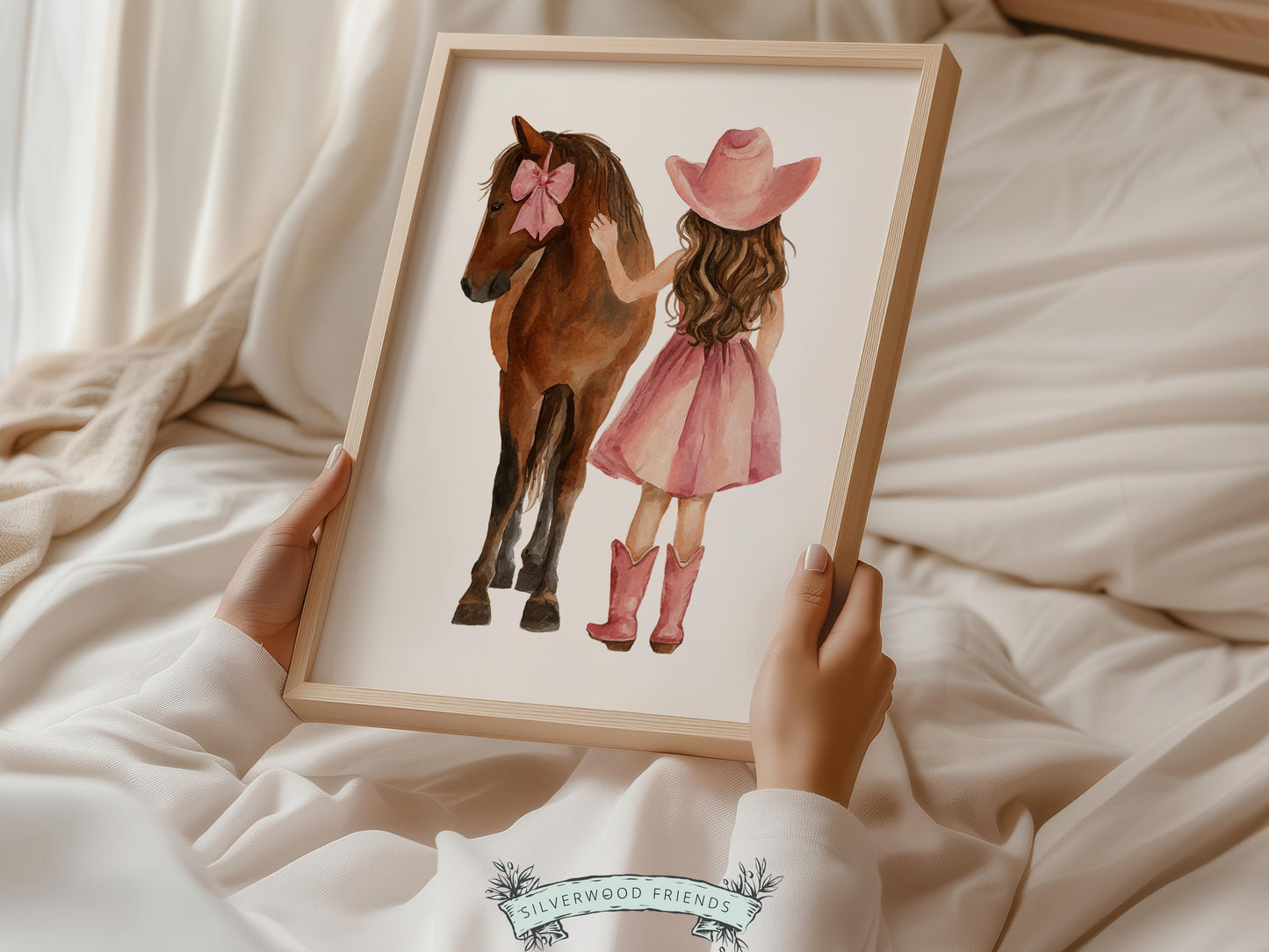 Cowgirl Nursery Print, Dusty Pink Cowgirl Horse Nursery Decor, Baby Girl Western Nursery Decor, Horse Nursery Picture (Digital Download)