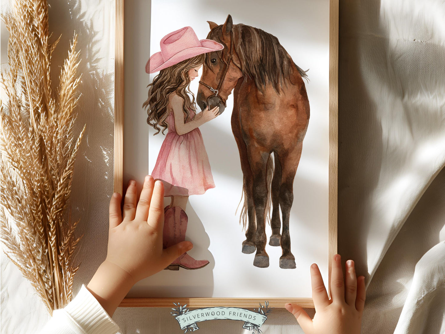 Cowgirl Nursery Print, Dusty Pink Cowgirl Horse Nursery Decor, Baby Girl Western Nursery Decor, Horse Nursery Picture (Digital Download)