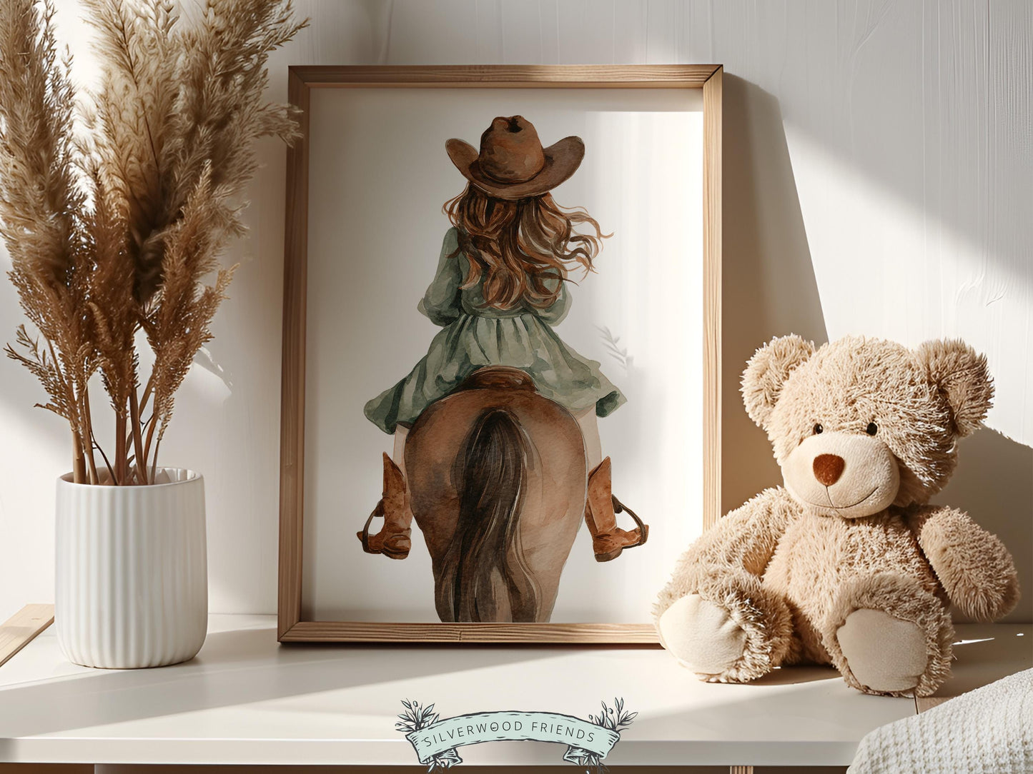 Cowgirl Nursery Print, Cowgirl Nursery Decor, Baby Girl Western Nursery Decor, Girls Horse Riding Print, Horse Nursery Picture Digital Print