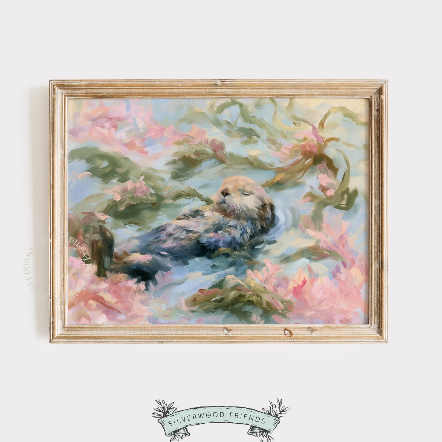 Serene sea otter wall decor for nursery — relaxing colors and soft textures evoke a sense of calm and joy.
