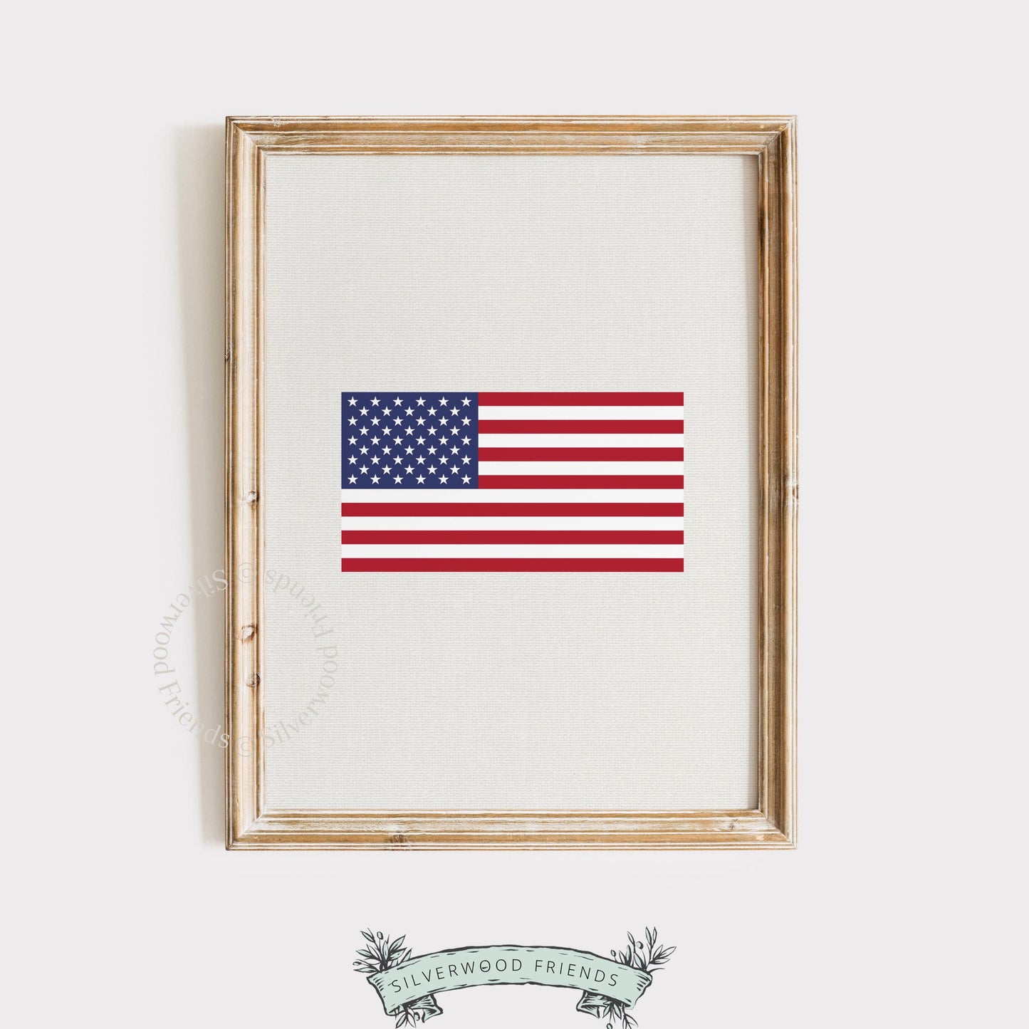 Fourth of July flag picture instant download — rustic Americana aesthetic with neutral tones