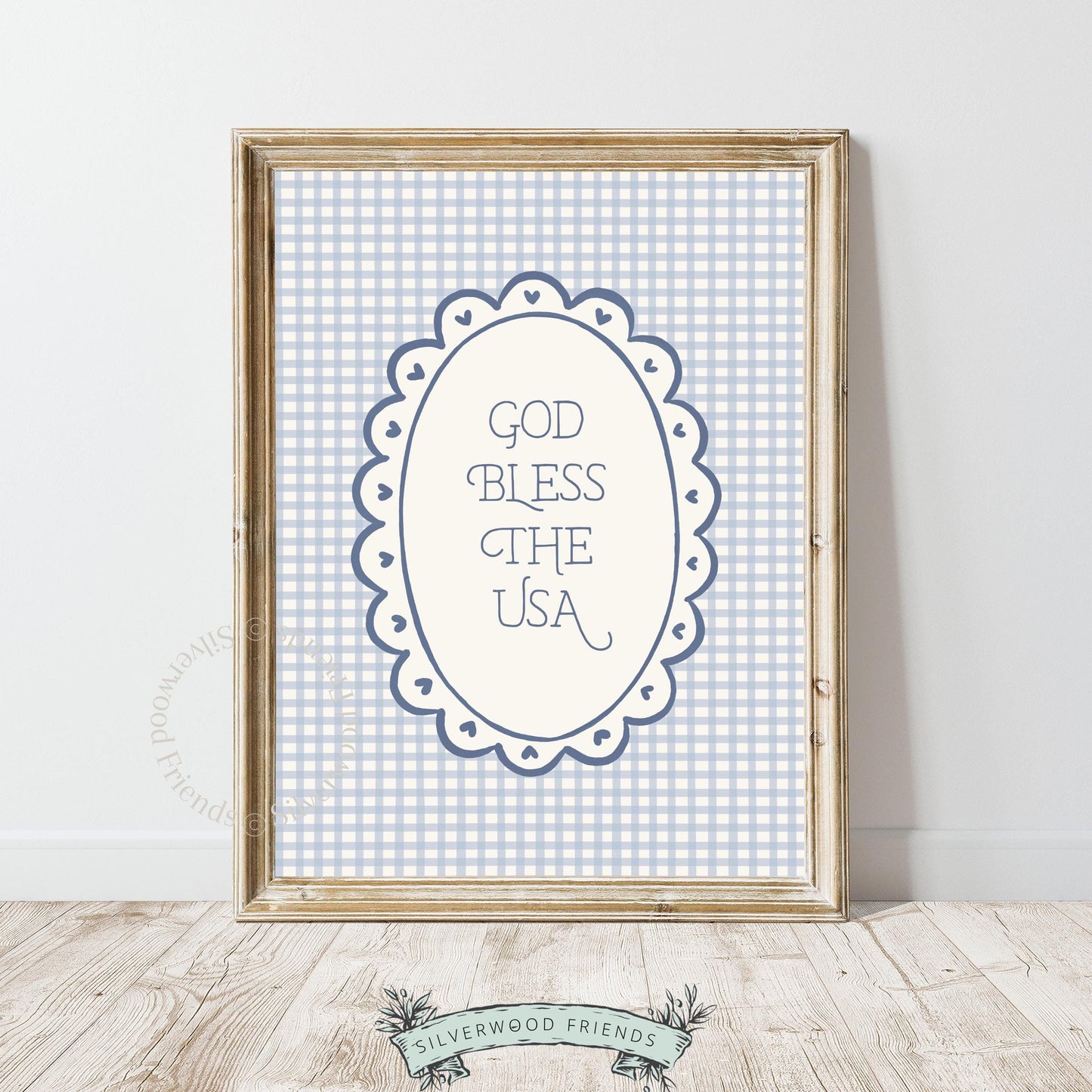 Home of the brave typography picture instant download for entryway — sweet cottage-style patriotic design
