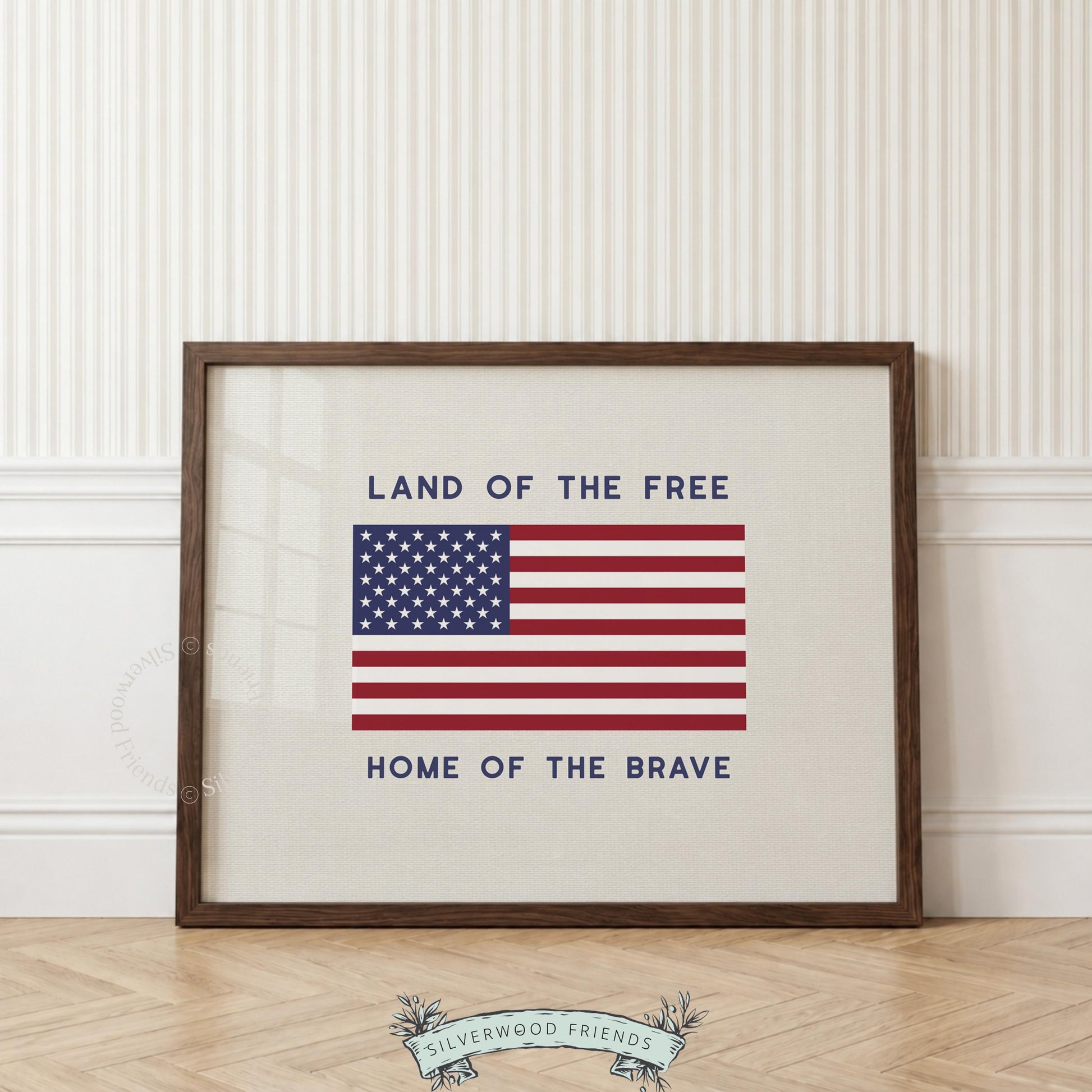 Festive flag picture printable instant download featuring classic Americana design elements