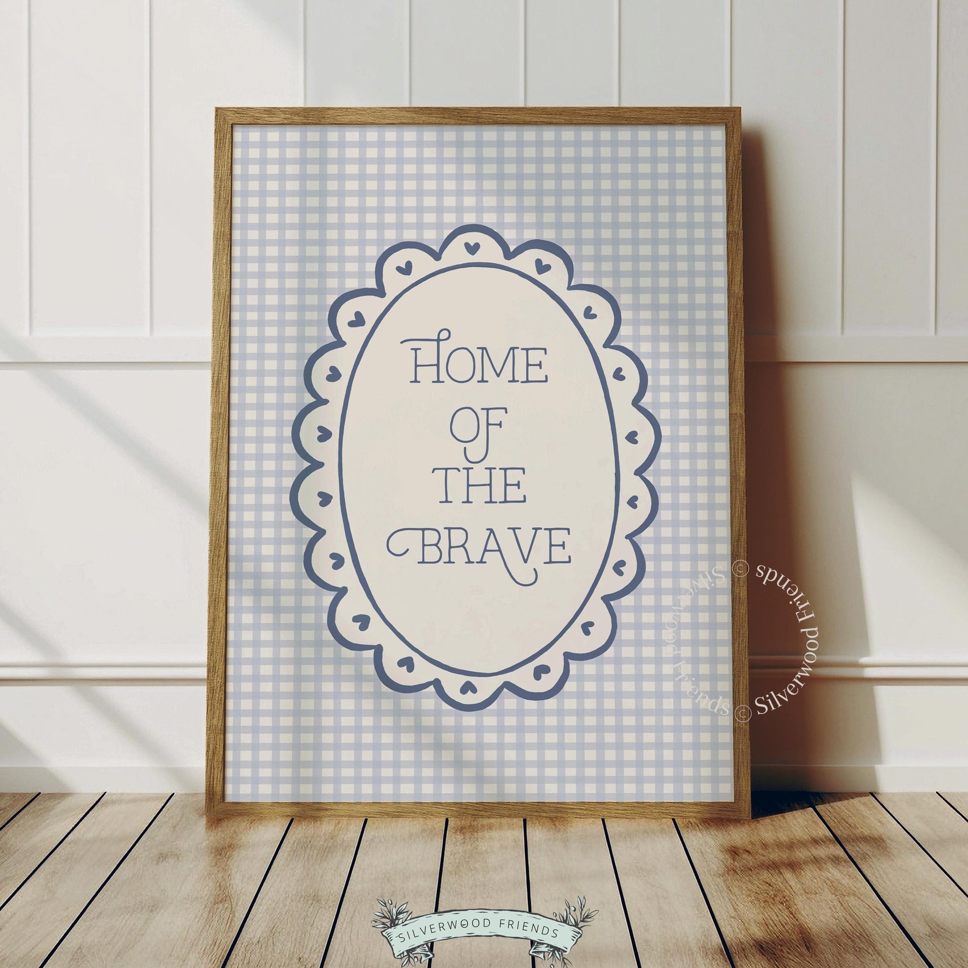 Farmhouse patriotic artwork printable picture for American-themed bedrooms — vintage oval frame design