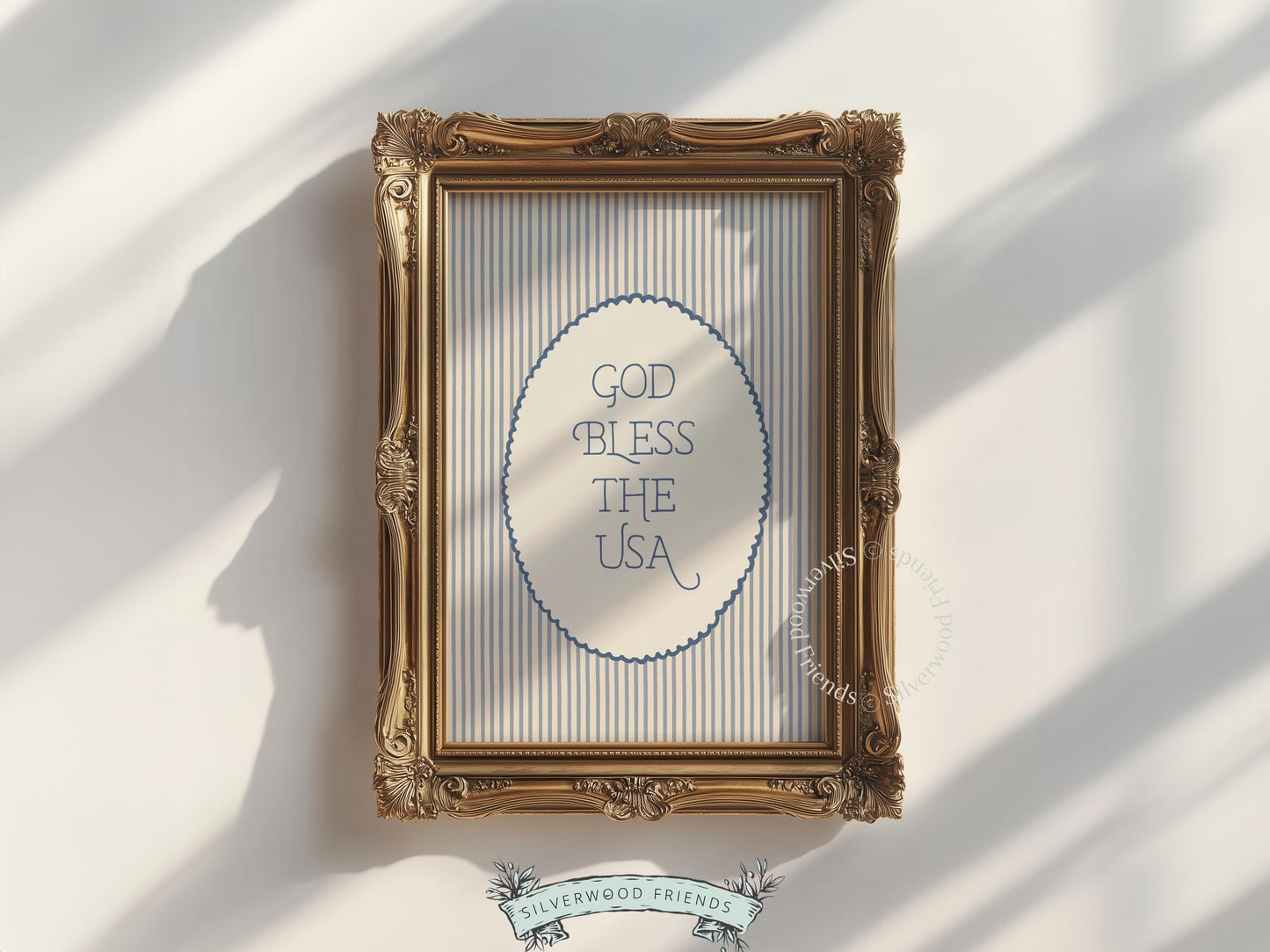 Vintage USA motto digital download for family room — hand-lettered typography in farmhouse style