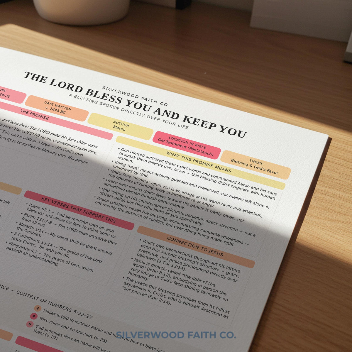 Scripture promise poster instant download — cozy faith worksheet with blush pink and sage green blocks for Bible study groups