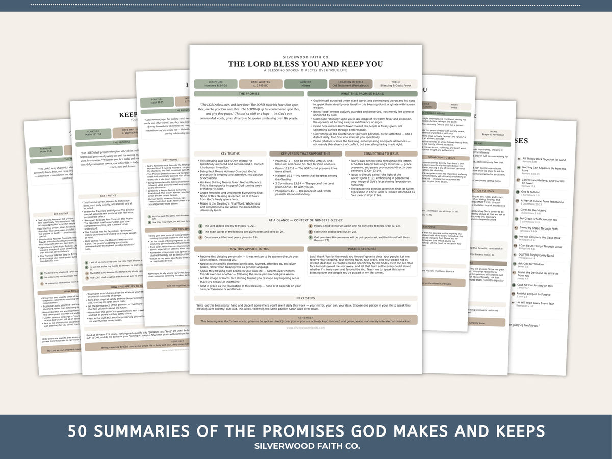 Biblical Promises Summaries: 50 Promises that God Makes and Keeps, Gods Promises Bible Journaling, SAGE BOTANICAL (Digital Download) 527