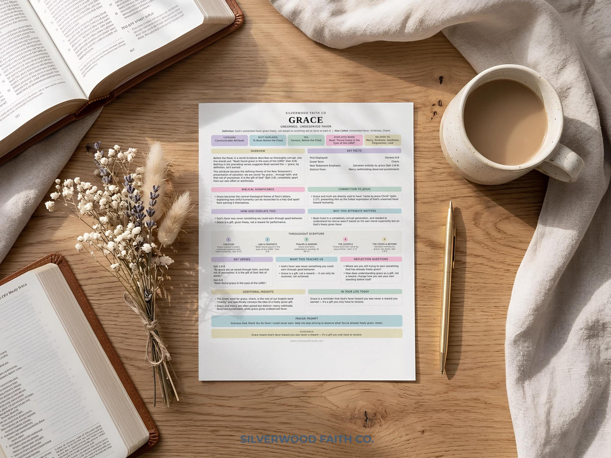 Faith-based scripture worksheet wall art — minimalist design featuring gentle typography and calming pastel color blocks