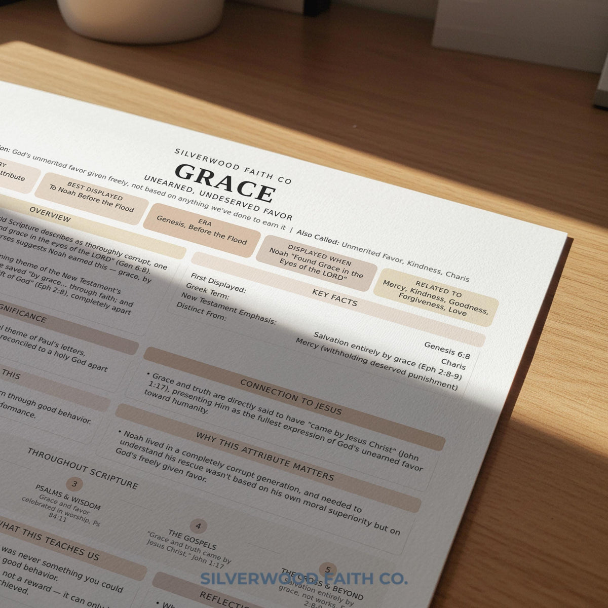 Christian study sheet wall art instant download — elegant scripture worksheet with calming neutral palette for faith journaling