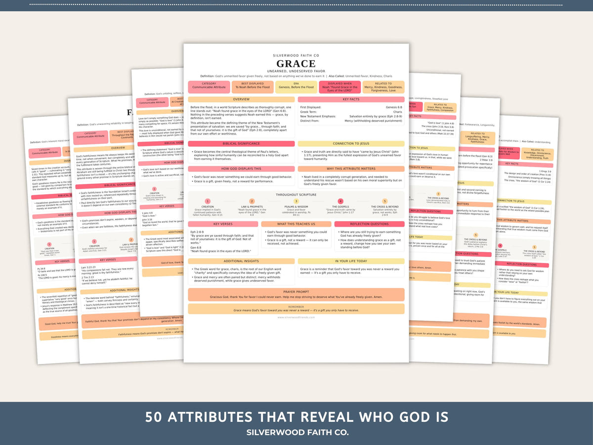 Attributes of God Bible Study, Characteristics of God Bible Unit Sunday School Lesson Printable PDF, PINK MEADOW (Digital Download) 530