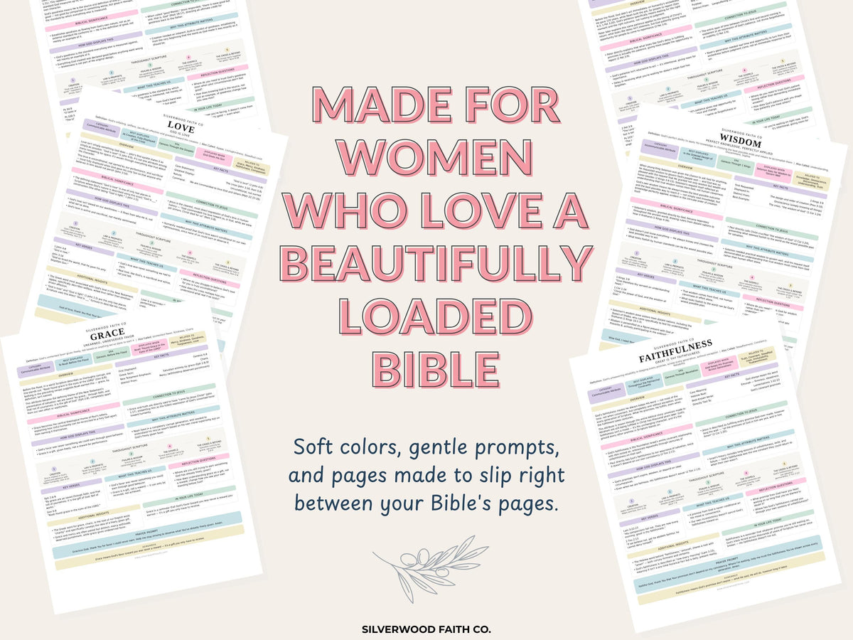 50 Attributes of God Bible Inserts, Characteristics of God Tip Ins, Sunday School Lesson Printable PDF, PASTEL (Digital Download) 529