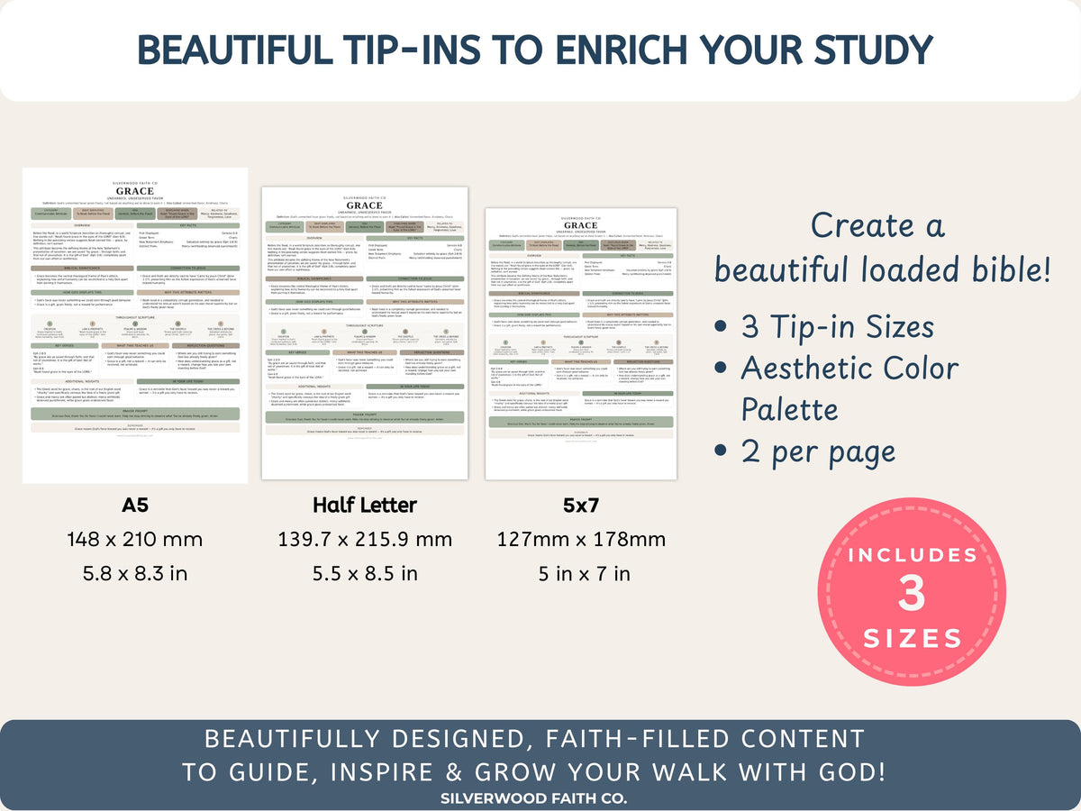 50 Attributes of God Bible Inserts, Characteristics of God Bible Tip Ins, Sunday School Printable PDF, SAGE BOTANICAL (Digital Download) 531