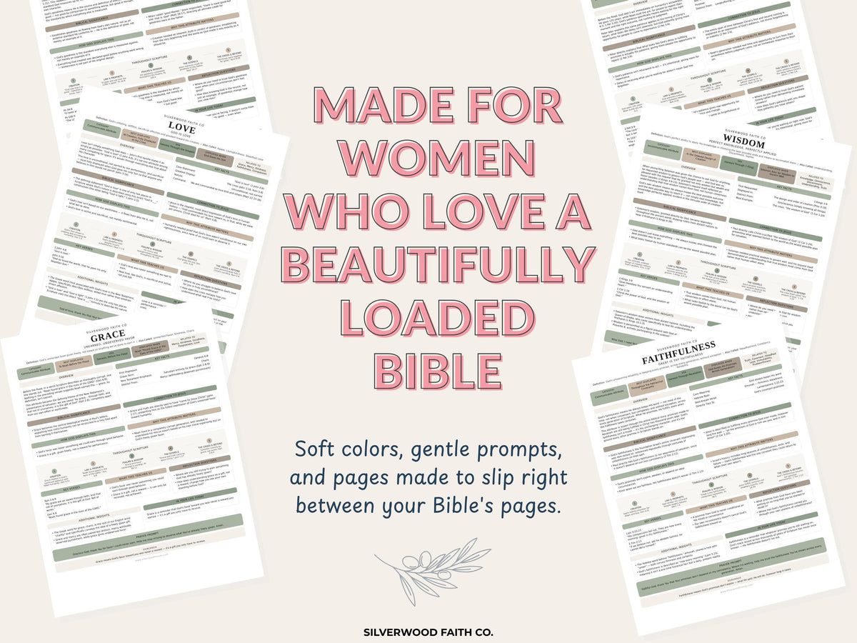 50 Attributes of God Bible Inserts, Characteristics of God Bible Tip Ins, Sunday School Printable PDF, SAGE BOTANICAL (Digital Download) 531