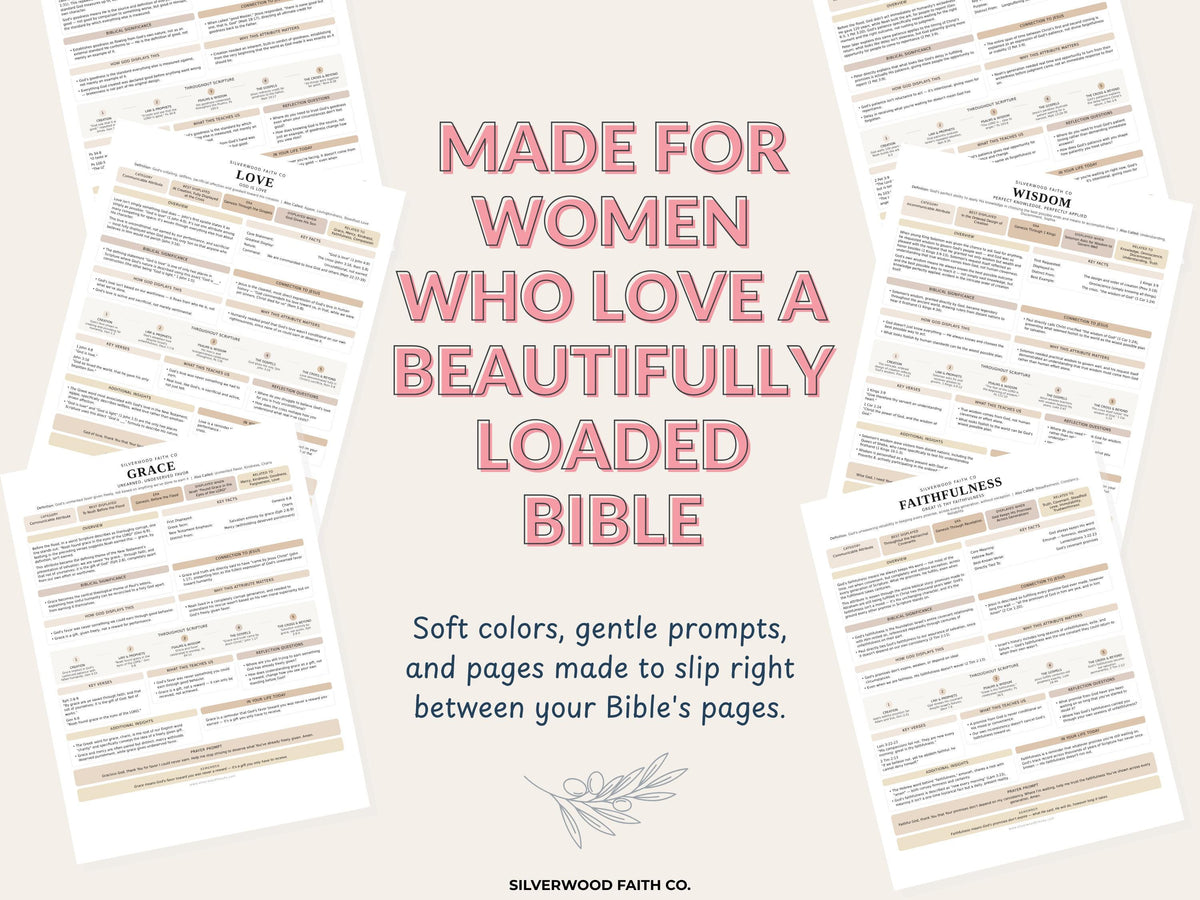 50 Attributes of God Bible Inserts, Characteristics of God Bible Tip Ins, Sunday School Printable PDF, CASHMERE FIELDS(Digital Download) 528
