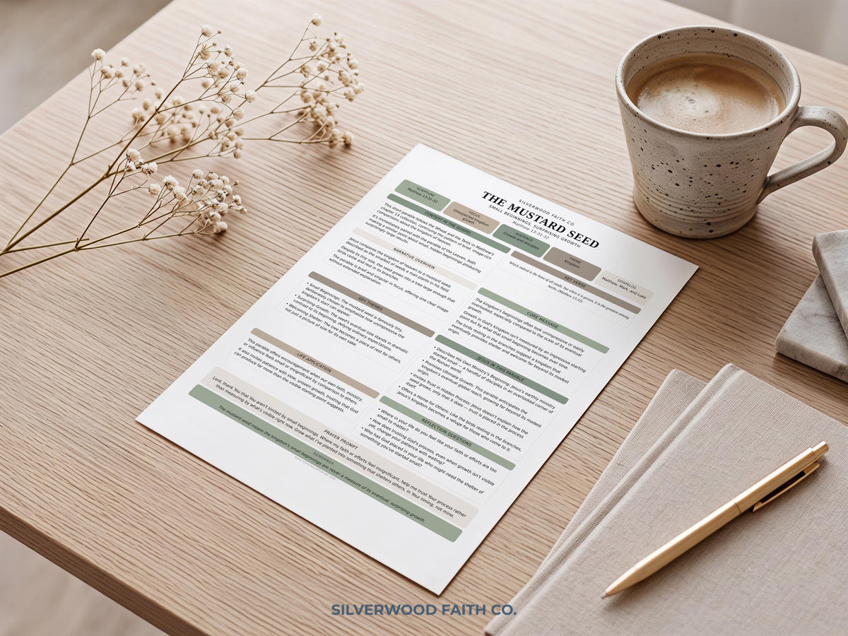 Faith-based devotional printable wall art for study nook — minimalist typography with soft neutral palette and calming aesthetic