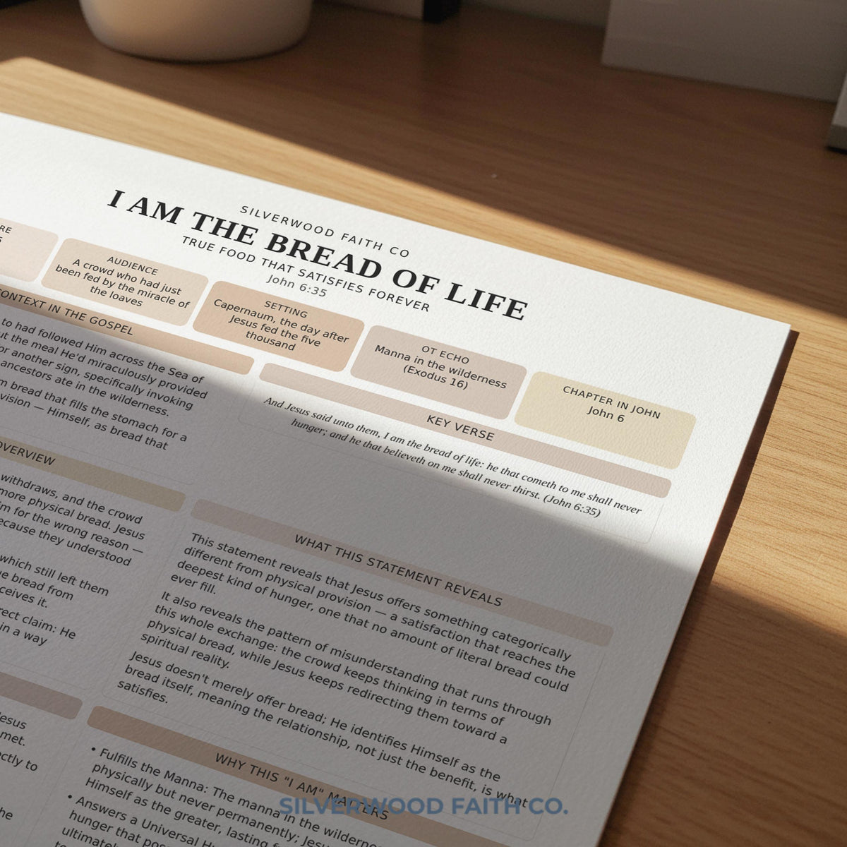 Religious study printable poster for meditation space — faith-based worksheet featuring guided prompts, soft palette, and peaceful design aesthetic