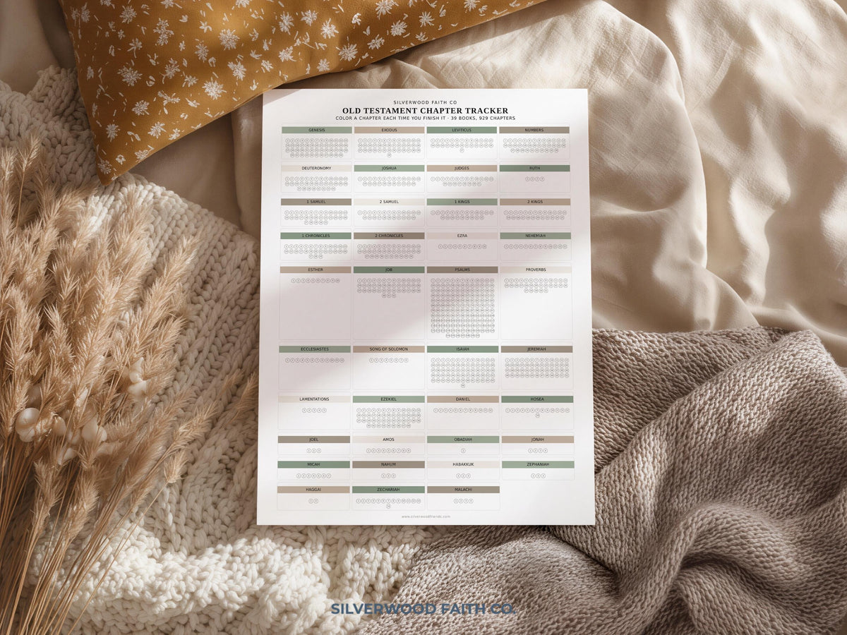 Devotion planning template picture for prayer space — systematic Bible study insert with gentle layout and organized grid tracking