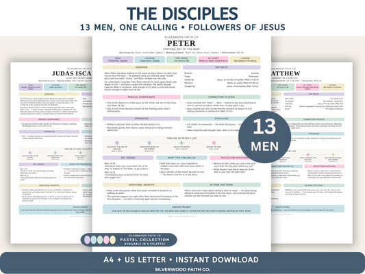 Disciples of Jesus Bible Study Guide, 12 Apostles, 13 Jesus' Disciples Bible Character Study, Sunday School Worksheet (Digital Download) 571