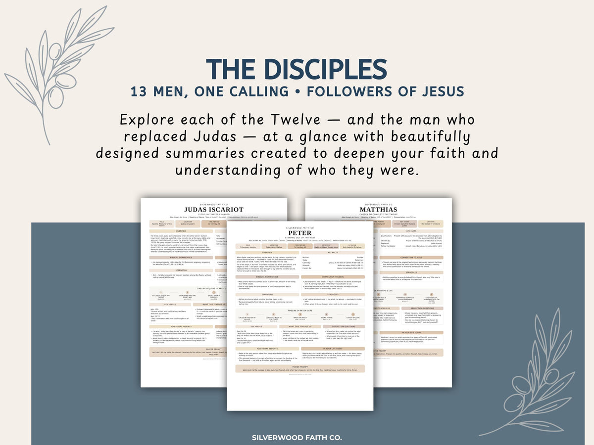 Disciples of Jesus Bible Study Guide, 12 Apostles, Jesus' Disciples Bible Character Study, CASHMERE (Digital Download) 570