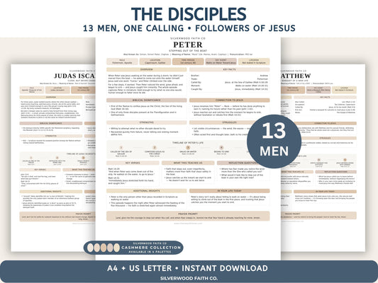 Disciples of Jesus Bible Study Guide, 12 Apostles, Jesus' Disciples Bible Character Study, CASHMERE (Digital Download) 570