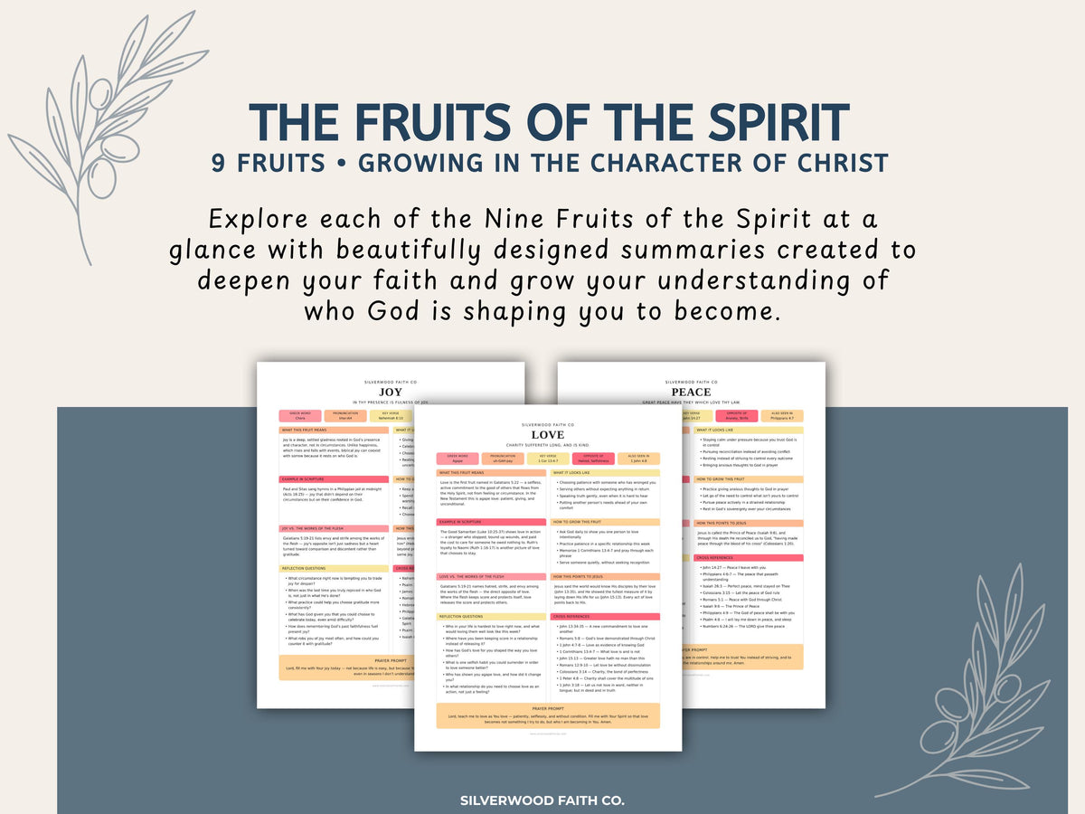 Fruit of the Spirit Study Guide Bundle, Galatians 5 Bible Study,Full Page Worksheet & Bible Insert Tip Ins PINK MEADOW (Digital Download)579