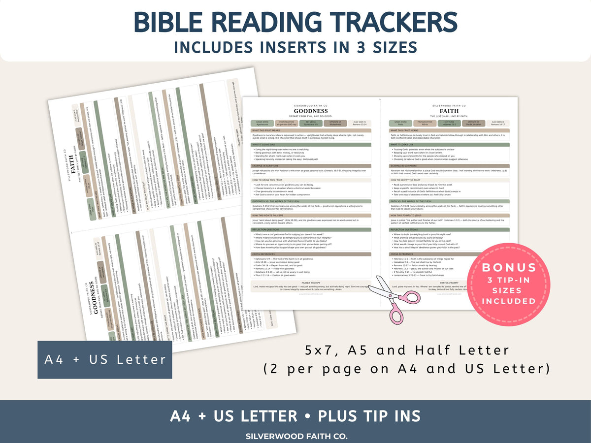 Fruit of the Spirit Study Guide Bundle, Galatians 5 Bible Study, Full Page Worksheets & Bible Insert Tip Ins, SAGE (Digital Download) 581