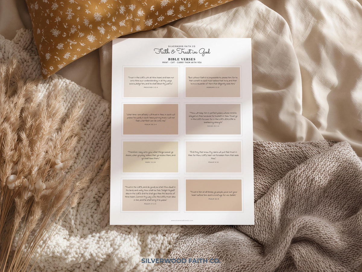 Christian inspirational cards wall decor printable collection with refined aesthetics and contemplative neutral design for display