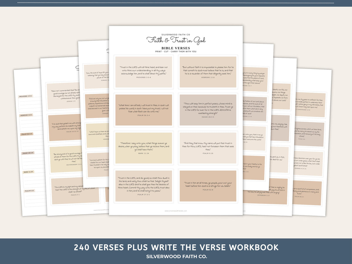 240 Bible Verse Cards, Printable Scripture Cards, Bible Study Memory Verse Cards, Prayer Cards, Printable PDF,CASHMERE(Digital Download) 585