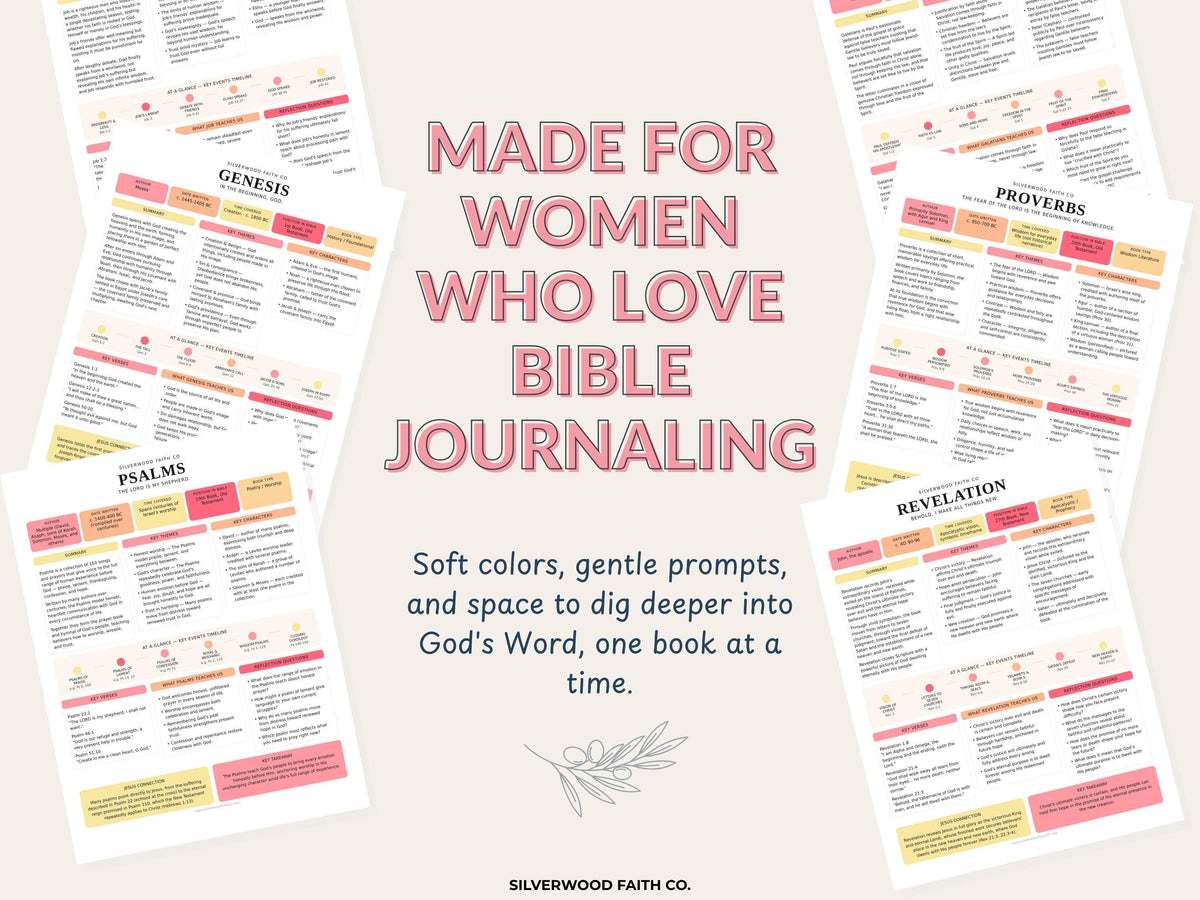 Bible Study Guide, Summaries for All 66 Books of the Bible, Bible Book Summaries, Printable PDF, PINK MEADOW (Digital Download) 497