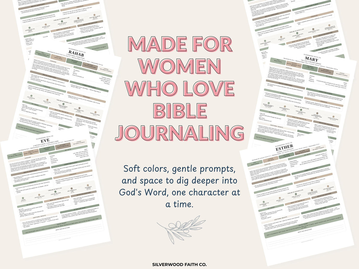 50 Women of the Bible Character Summaries Bundle, Women of the Bible Study Guide, Printable PDF, SAGE BOTANICAL (Digital Download) 520