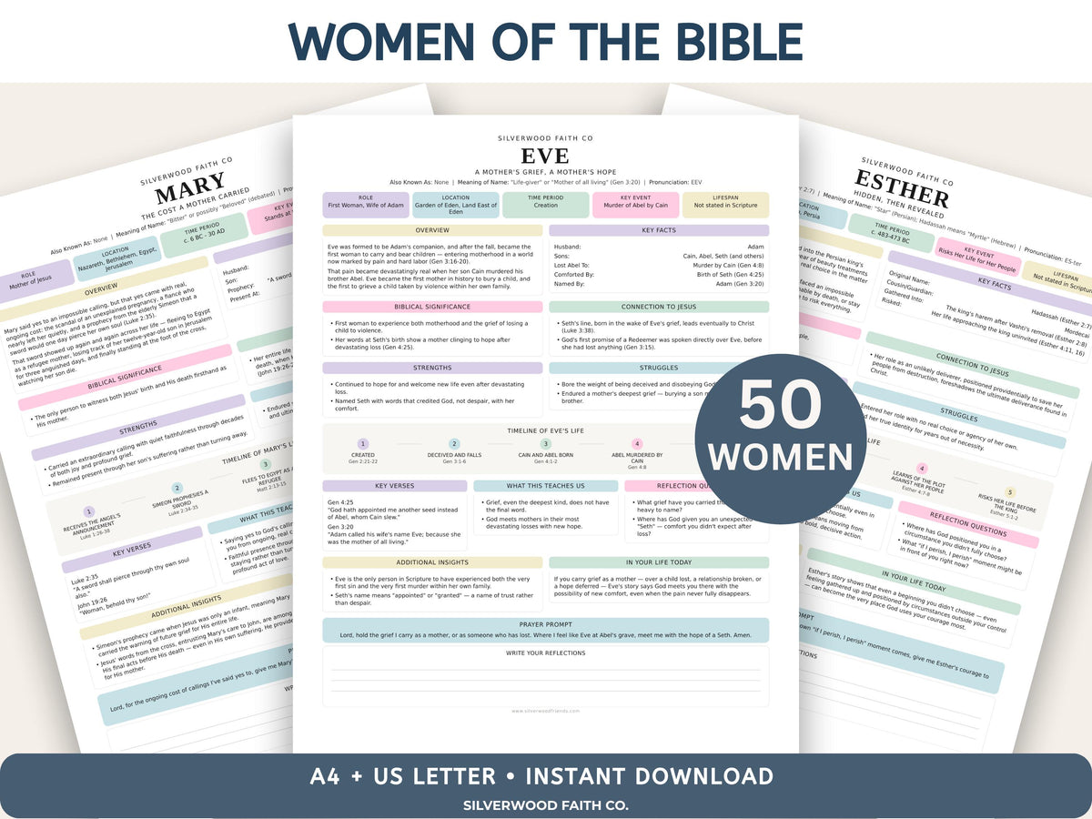 Mega Bible Study Bundle, Bible Study Guides, Bible Summaries, Sunday School Lessons, Bible Study Resource Tool, PASTEL (Digital Download)