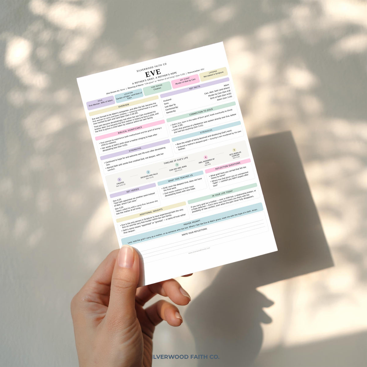 Women of the Bible Study Guide Inserts, 50 Women Bible Character Study Journal Tip Ins, Printable PDF, PASTEL (Digital Download) 521