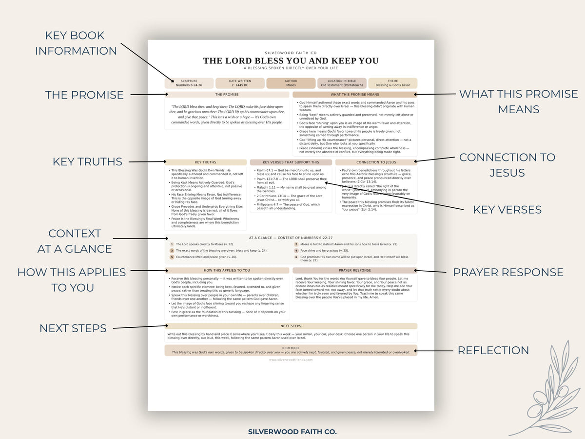 Bible Inserts Biblical Promises Summaries: 50 Promises that God Makes and Keeps, Bible Study Tip Ins, CASHMERE FIELDS (Digital Download) 524