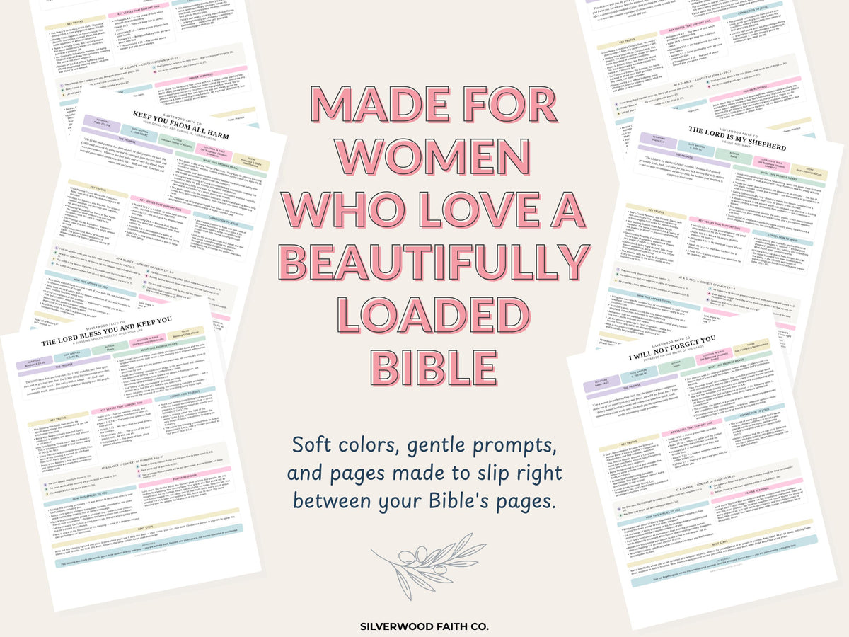 Bible Inserts Biblical Promises Summaries: 50 Promises that God Makes and Keeps, Gods Promises Bible Tip Ins, PASTEL (Digital Download) 525