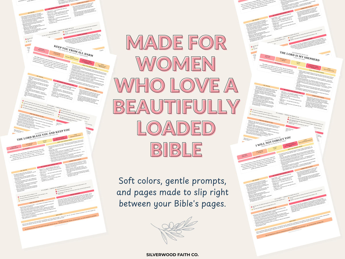 Bible Inserts Biblical Promises Summaries: 50 Promises that God Makes and Keeps, Bible Study Tip Ins, PINK MEADOW (Digital Download) 526