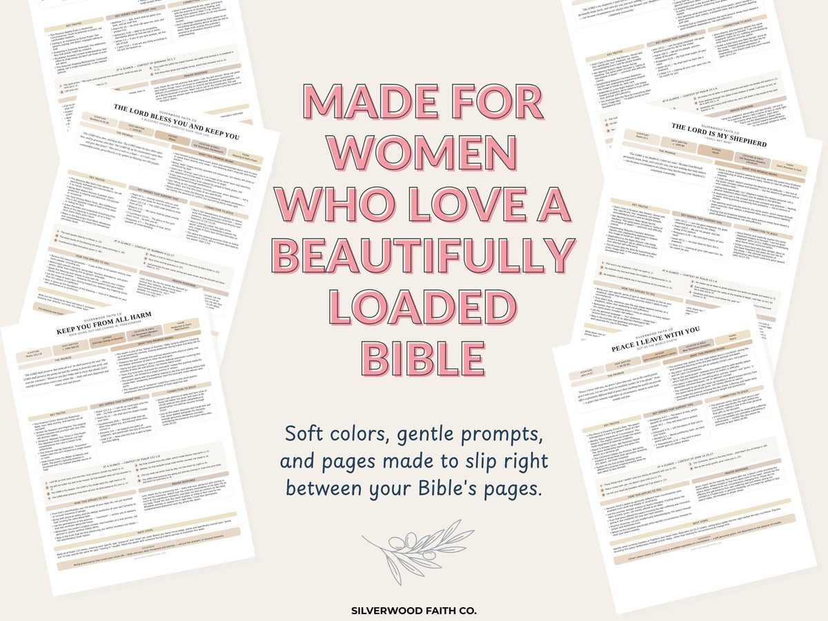 Bible Inserts Biblical Promises Summaries: 50 Promises that God Makes and Keeps, Bible Study Tip Ins, CASHMERE FIELDS (Digital Download) 524