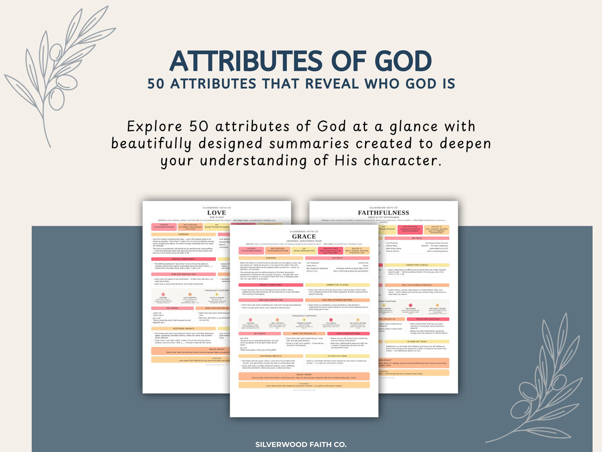 Attributes of God Bible Study, Characteristics of God Bible Unit Sunday School Lesson Printable PDF, PINK MEADOW (Digital Download) 530