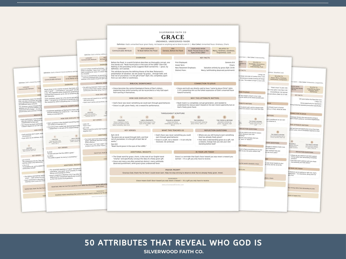 50 Attributes of God Bible Inserts, Characteristics of God Bible Tip Ins, Sunday School Printable PDF, CASHMERE FIELDS(Digital Download) 528