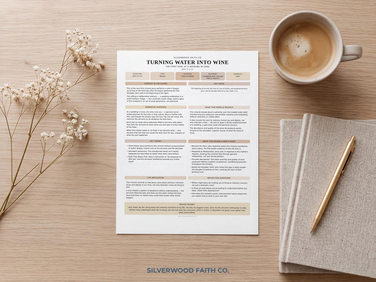 Scripture wall art instant download featuring devotional guide — soft neutral Christian lesson printable with calming peaceful design