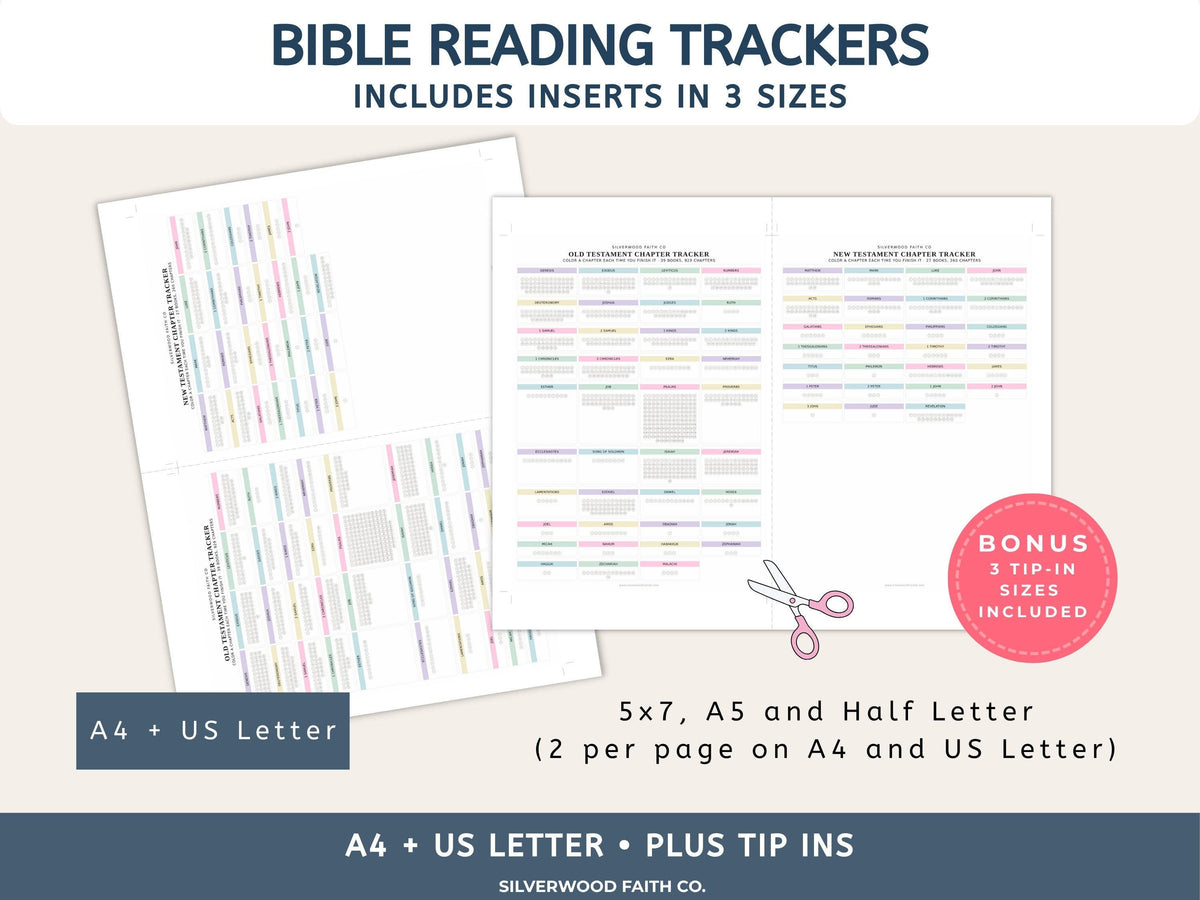 Bible Reading Tracker, Printable Books of the Bible Bookshelf Tracker, Printable Bible Study Template, PASTEL (Digital Download) 567