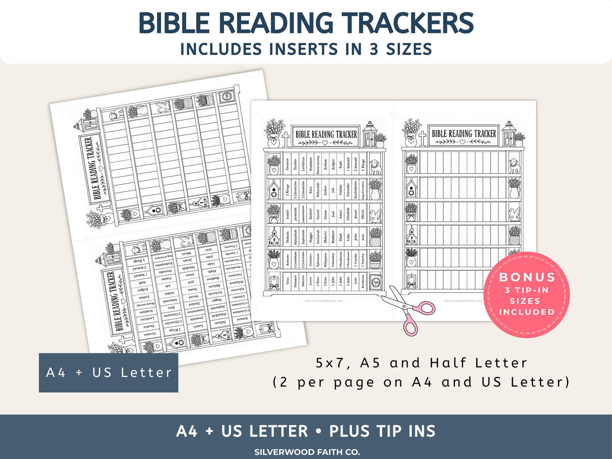 Bible Reading Tracker, Printable Books of the Bible Bookshelf Tracker, Printable Bible Study Template (Digital Download) 561