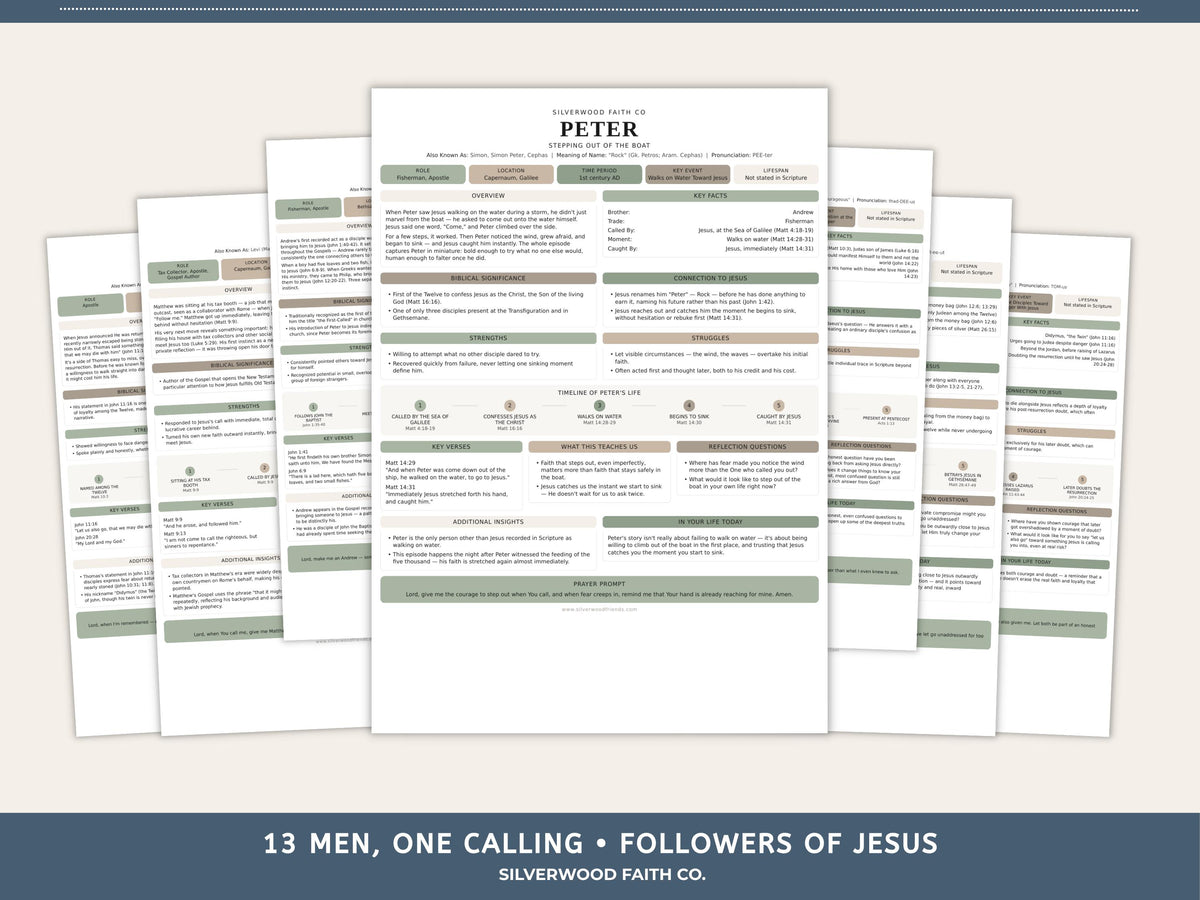 Disciples of Jesus Bible Study Guide, 12 Apostles, Jesus' Disciples Bible Character Study, Sunday School Worksheet,Sage(Digital Download)573