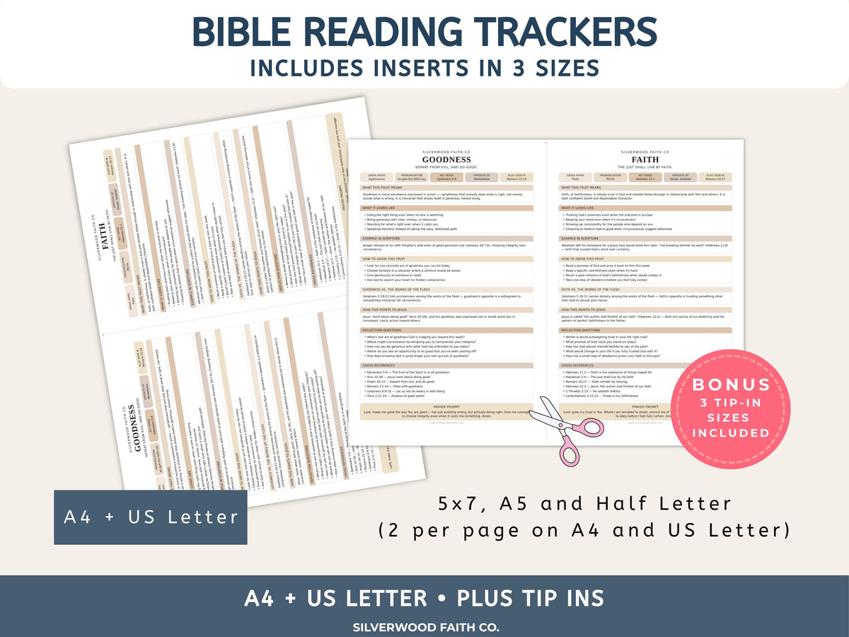 Fruit of the Spirit Study Guide Bundle, Galatians 5 Bible Study, Full Page Worksheets & Bible Insert Tip Ins, CASHMERE(Digital Download) 575