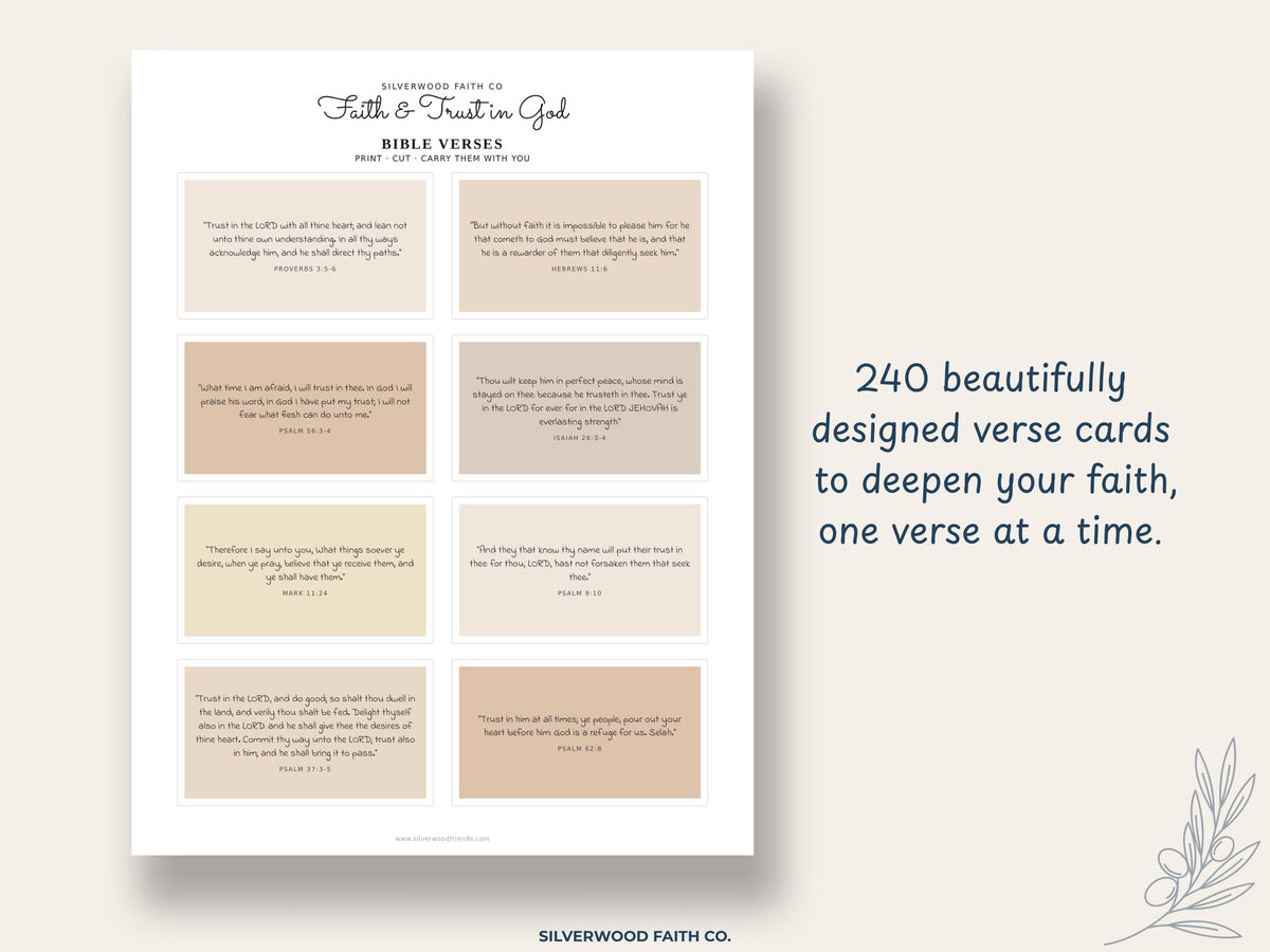 240 Bible Verse Cards, Printable Scripture Cards, Bible Study Memory Verse Cards, Prayer Cards, Printable PDF,CASHMERE(Digital Download) 585