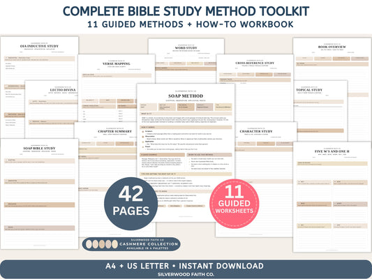 Complete Bible Study Methods Toolkit, Bible Study Journal, SOAP Bible Study, Verse Mapping, Bible Character Study (Digital Download) 617