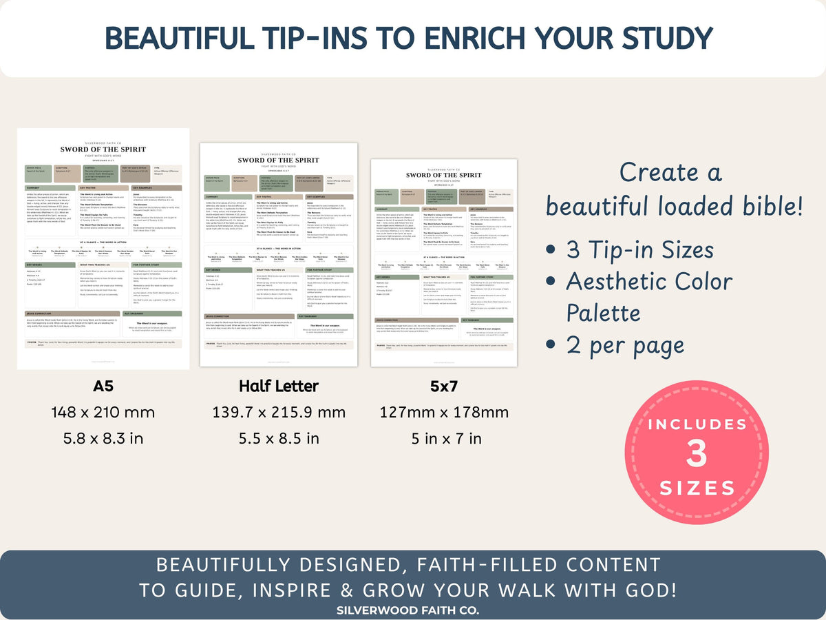 Armor Of God Bible Study Guide, Loaded Bible Tip Ins, Bible Journaling Inserts Printable PDF, SAGE BOTANICAL (Digital Download) 637