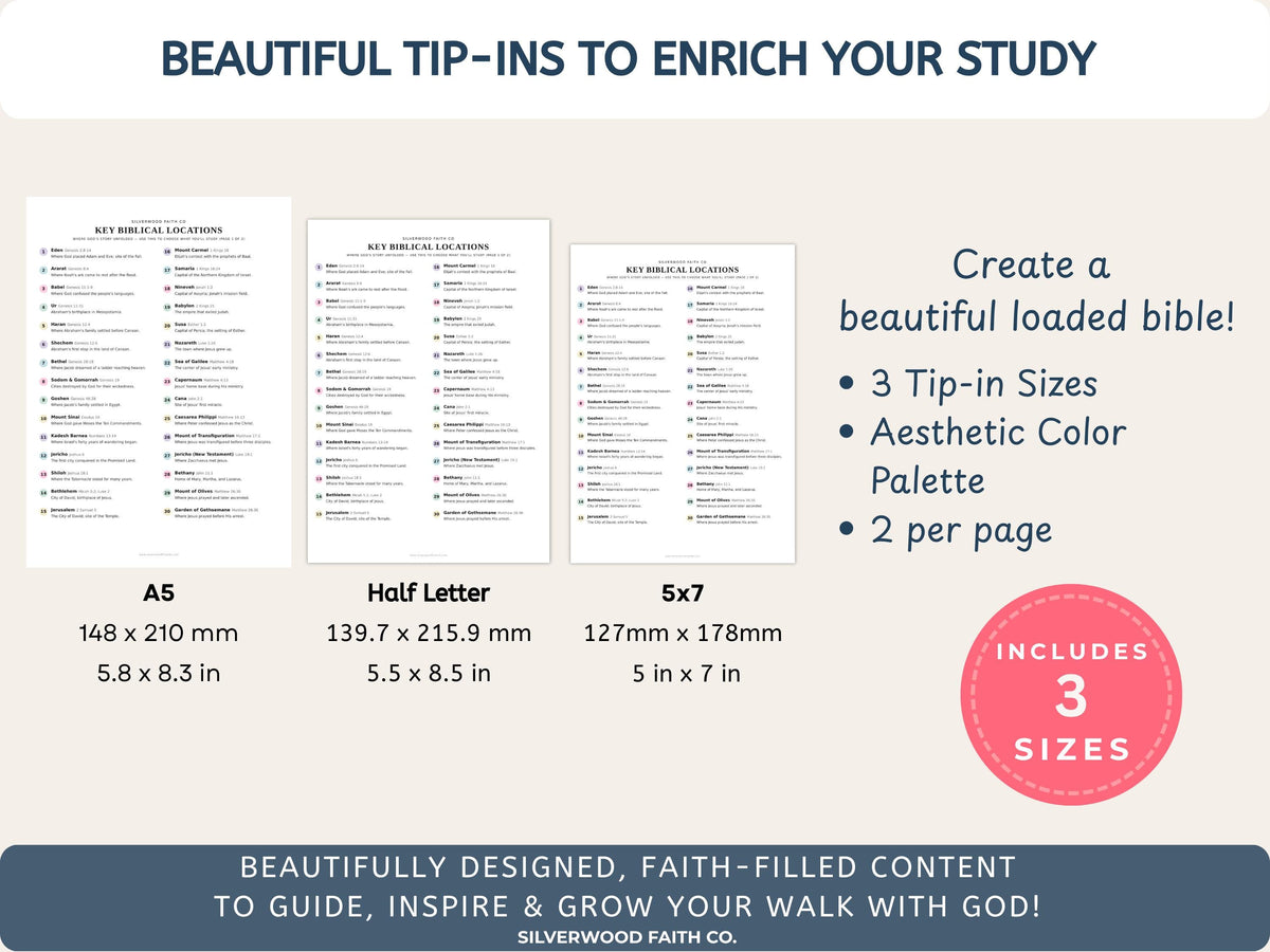 Bible Mapping Printable Study Guide, Biblical Map Location Reference Worksheets, Bible Map Printable PDF, PASTEL (Digital Download) 640