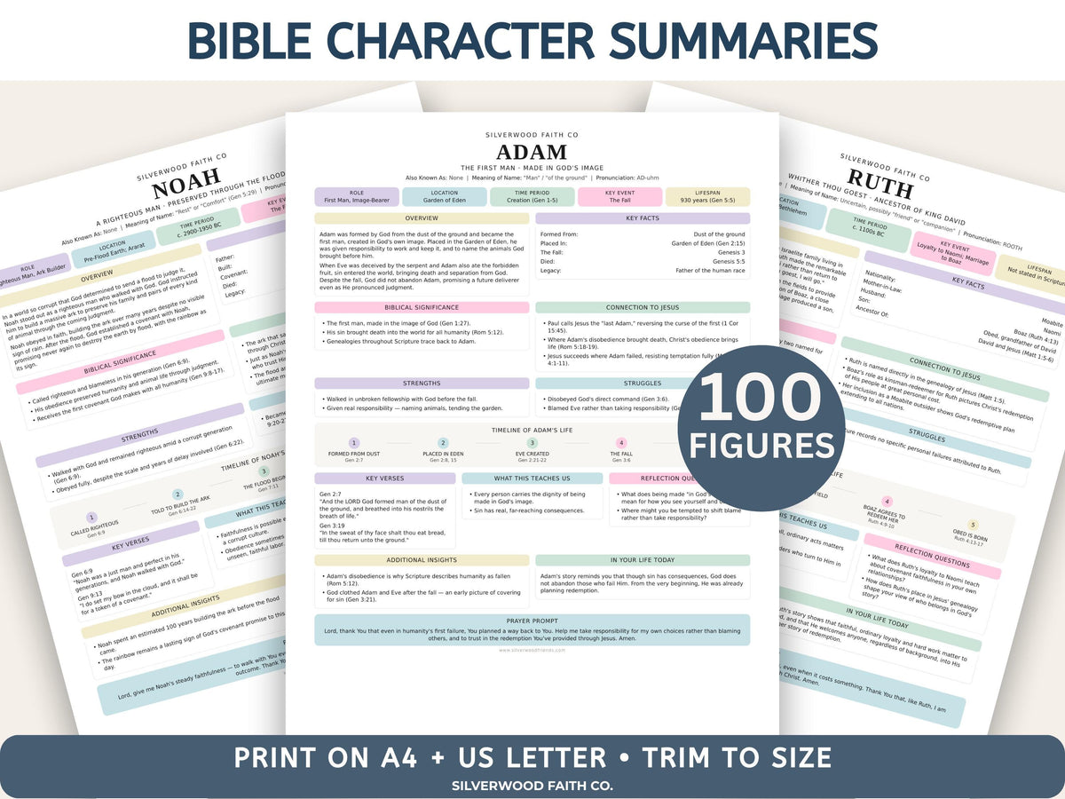 Complete Bible INSERT Study Guide Bundle, Loaded Bible Study Tip Ins, Bible Summaries, Bible Study Resources, Printable (Digital Download)