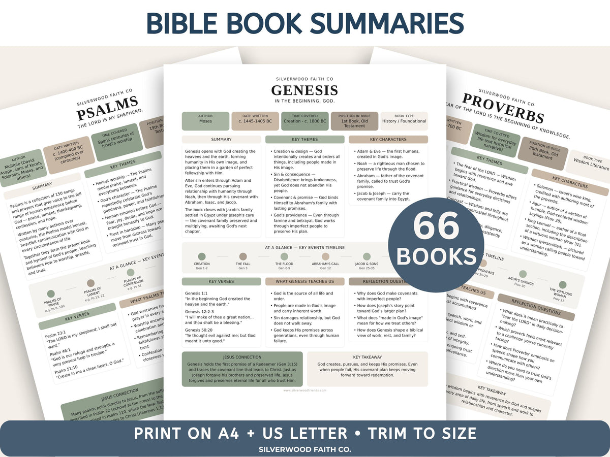 Complete Bible INSERT Study Guide Bundle, Loaded Bible Study Tip Ins, Bible Summaries, Bible Study Resources, Printable (Digital Download)